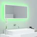 Miroir à LED de bain Blanc brillant 90x8,5x37 cm - Photo n°4