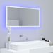 Miroir à LED de bain Blanc brillant 90x8,5x37 cm - Photo n°5
