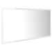 Miroir à LED de bain Blanc brillant 90x8,5x37 cm - Photo n°7