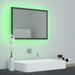 Miroir à LED de bain Gris brillant 60x8,5x37 cm - Photo n°4