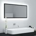 Miroir à LED de bain Noir brillant 90x8,5x37 cm - Photo n°2