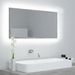 Miroir à LED de salle de bain Gris béton 90x8,5x37 cm - Photo n°2