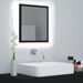 Miroir à LED de salle de bain Noir 40x8,5x37 cm - Photo n°3