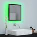Miroir à LED de salle de bain Noir 40x8,5x37 cm - Photo n°4