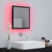 Miroir à LED de salle de bain Noir 40x8,5x37 cm - Photo n°5