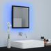 Miroir à LED de salle de bain Noir 40x8,5x37 cm - Photo n°6