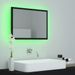 Miroir à LED de salle de bain Noir 60x8,5x37 cm - Photo n°4