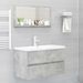 Miroir de salle de bain Gris béton 80x10,5x37 cm - Photo n°4
