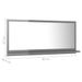 Miroir de salle de bain Gris brillant 80x10,5x37 cm - Photo n°7