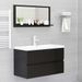 Miroir de salle de bain Noir brillant 80x10,5x37 cm - Photo n°4