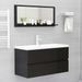 Miroir de salle de bain Noir brillant 90x10,5x37 cm - Photo n°4