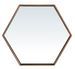 Miroir mural hexagonal – Cadre bois plaqué noyer naturel – 46 x 40 cm - Photo n°1