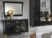Miroir mural rectangulaire design bois laqué noir Jade 80 cm - Photo n°2