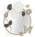 Miroir mural rond doré avec fleurs, feuilles et papillons Tonis - Photo n°1