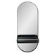 Miroir ovale avec étagère en bois noir OLBIA – L 25 x H 60 cm - Photo n°1