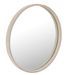 Miroir rond en cuir beige Apolo D 40.5 cm - Photo n°1