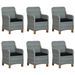 Mobilier à dîner 7 pcs avec coussins Résine tressée Gris clair 2 - Photo n°3