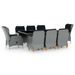 Mobilier à dîner 9 pcs avec coussins Résine tressée Gris clair 11 - Photo n°1