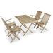 Mobilier à dîner d'extérieur 5 pcs Bois de teck massif - Photo n°1