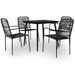 Mobilier à dîner d'extérieur 5 pcs Corde en coton et acier Noir 2 - Photo n°1