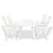 Mobilier à dîner d'extérieur 5 pcs Plastique Blanc 2 - Photo n°1