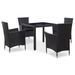 Mobilier à dîner d'extérieur 5 pcs Résine tressée Noir 2 - Photo n°1