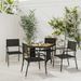 Mobilier à dîner d'extérieur 5 pcs Résine tressée Noir - Photo n°1