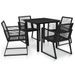 Mobilier à dîner d'extérieur 5 pcs Rotin PVC Noir 2 - Photo n°1