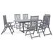 Mobilier à dîner d'extérieur 7 pcs en Bois d'acacia solide Gris - Photo n°1