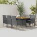 Mobilier à dîner d'extérieur 7 pcs Résine tressée Gris - Photo n°1