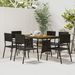 Mobilier à dîner d'extérieur 7 pcs Résine tressée Noir - Photo n°1