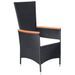 Mobilier à dîner d'extérieur 7pcs Résine tressée et acacia Noir 2 - Photo n°6