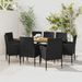 Mobilier à dîner d'extérieur 9 pcs Résine tressée Noir - Photo n°1