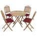 Mobilier à dîner d'extérieur pliable 5 pcs avec coussins Bambou 3 - Photo n°1
