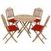 Mobilier à dîner d'extérieur pliable 5 pcs avec coussins Bambou 9 - Photo n°1