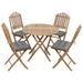 Mobilier à dîner d'extérieur pliable 5 pcs avec coussins Bambou 5 - Photo n°1
