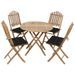 Mobilier à dîner d'extérieur pliable 5 pcs avec coussins Bambou 12 - Photo n°1