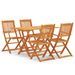 Mobilier à dîner d'extérieur pliable 5 pcs Bois d'eucalyptus 2 - Photo n°1