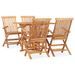 Mobilier à dîner d'extérieur pliable 5 pcs Bois solide de teck 4 - Photo n°1