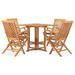 Mobilier à dîner d'extérieur pliable 5 pcs Bois solide de teck 4 - Photo n°2