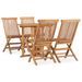 Mobilier à dîner d'extérieur pliable 5 pcs Bois solide de teck 3 - Photo n°1