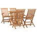 Mobilier à dîner d'extérieur pliable 5 pcs Bois solide de teck 2 - Photo n°1