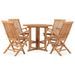 Mobilier à dîner d'extérieur pliable 5 pcs Bois solide de teck 2 - Photo n°2