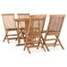 Mobilier à dîner d'extérieur pliable 5 pcs Bois solide de teck - Photo n°1