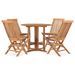 Mobilier à dîner d'extérieur pliable 5 pcs Bois solide de teck - Photo n°2