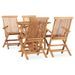 Mobilier à dîner d'extérieur pliable 5 pcs Bois solide de teck - Photo n°1