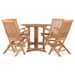 Mobilier à dîner d'extérieur pliable 5 pcs Bois solide de teck - Photo n°2