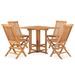 Mobilier à dîner d'extérieur pliable 5 pcs Bois solide de teck - Photo n°2