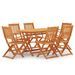 Mobilier à dîner d'extérieur pliable 7 pcs Bois d'eucalyptus 4 - Photo n°1