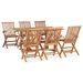 Mobilier à dîner d'extérieur pliable 7 pcs Bois solide de teck 9 - Photo n°1